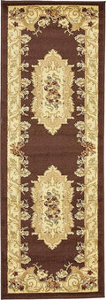 Unique Loom Versailles Collection Traditional Classic Floral Motif Area Rug (2' 2 x 6' 0 Runner, Brown/ Ivory)