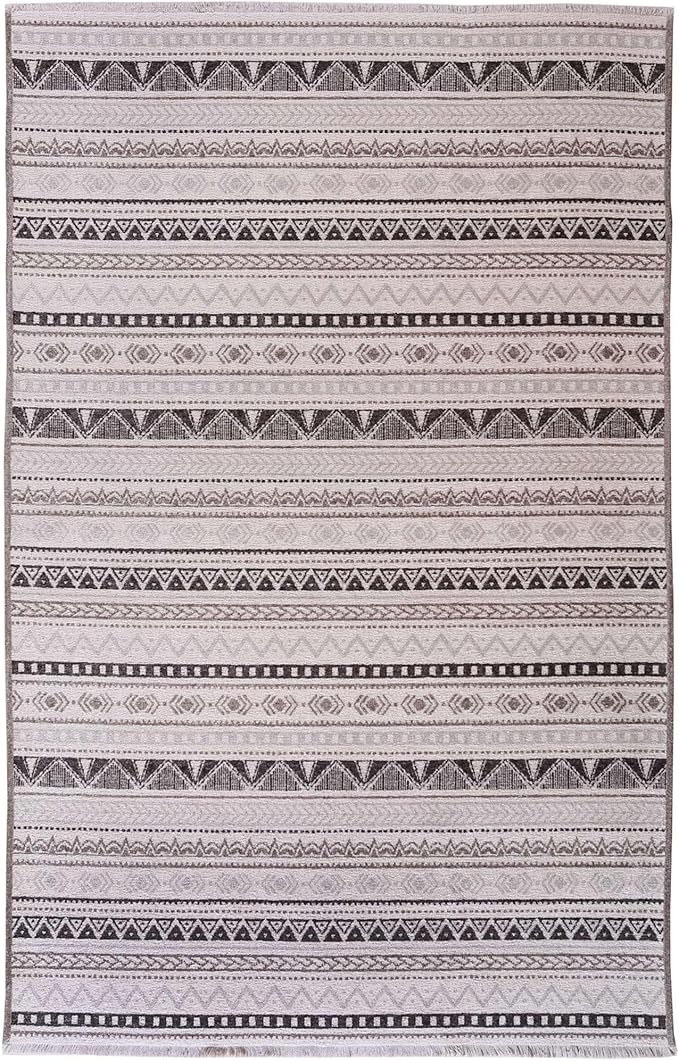 Alfa Rich 3x5 White Black Gray Washable Area Rugs for Living Room Bedroom Kitchen Decor Runner