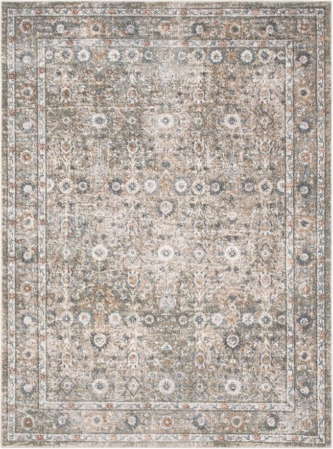 Nourison Home Astra Machine Washable Gold Grey 5'3" x 7' Area Rug - Easy Clean, Non Shedding, Bed Room, Living Room, Dining Room, Kitchen (5' x 7')