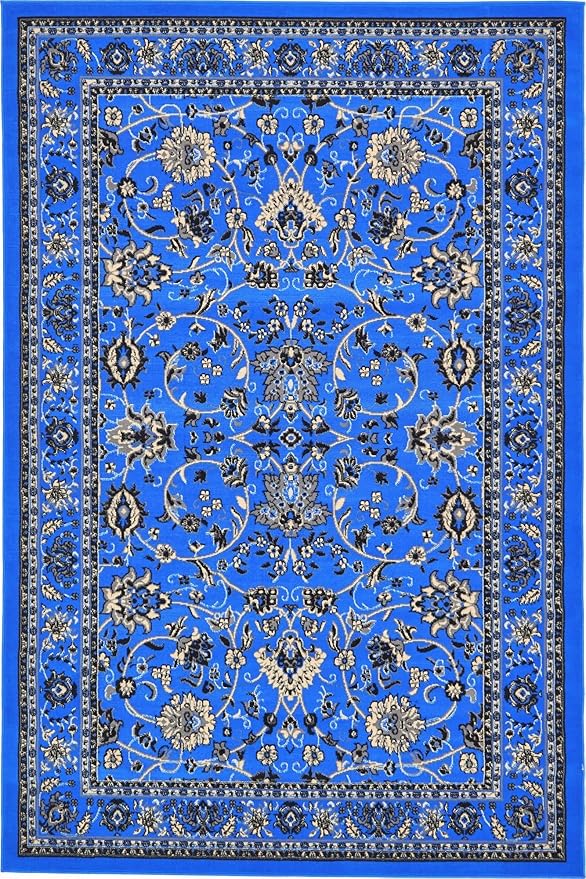 Unique Loom Sialk Hill Collection Area Rug - Washington (6' x 9' Rectangle Dark Blue/Black)