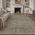 HUGEAR 8x10 Washable Area Rug Taupe Vintage Neutral Living Room Rug Soft Non Slip Large Distressed Carpet Low Pile Pet Friendly for Bedroom Dining Room