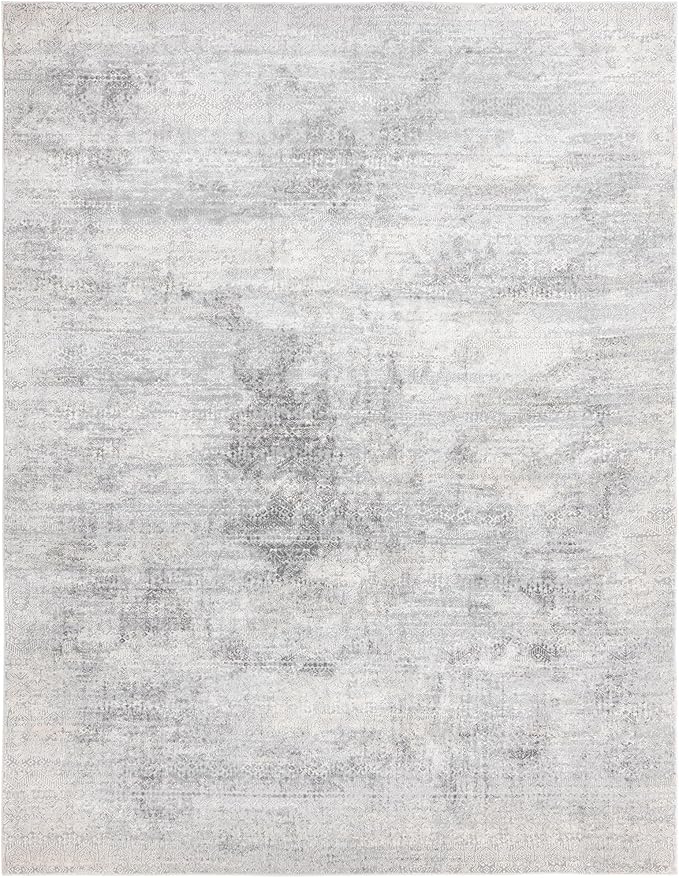 Unique Loom Finsbury Collection Area Rug - Sarah (9' x 12' Rectangle, Gray/ Ivory)