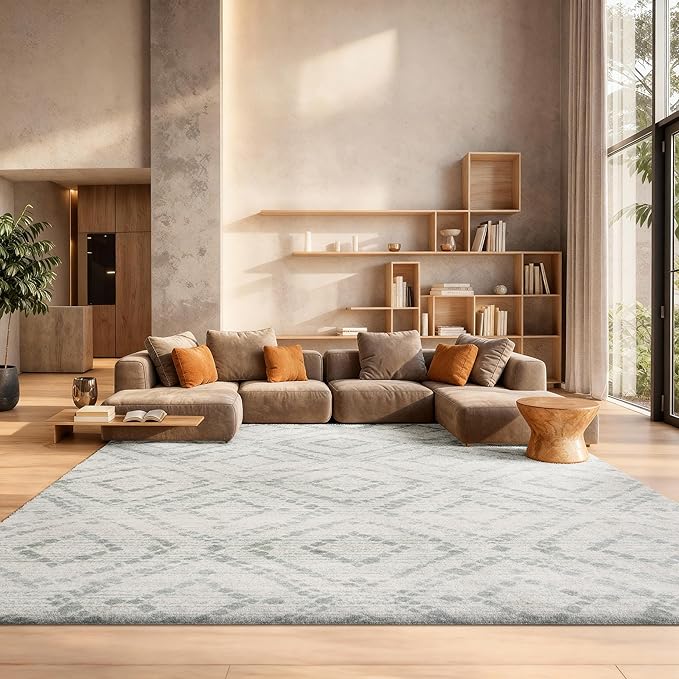 SAFAVIEH Adirondack Collection Area Rug - 10' Square, Ivory & Green, Geometric Design, Non-Shedding & Easy Care, Ideal for High Traffic Areas in Living Room, Bedroom, Dining (ADR131X-10SQ)