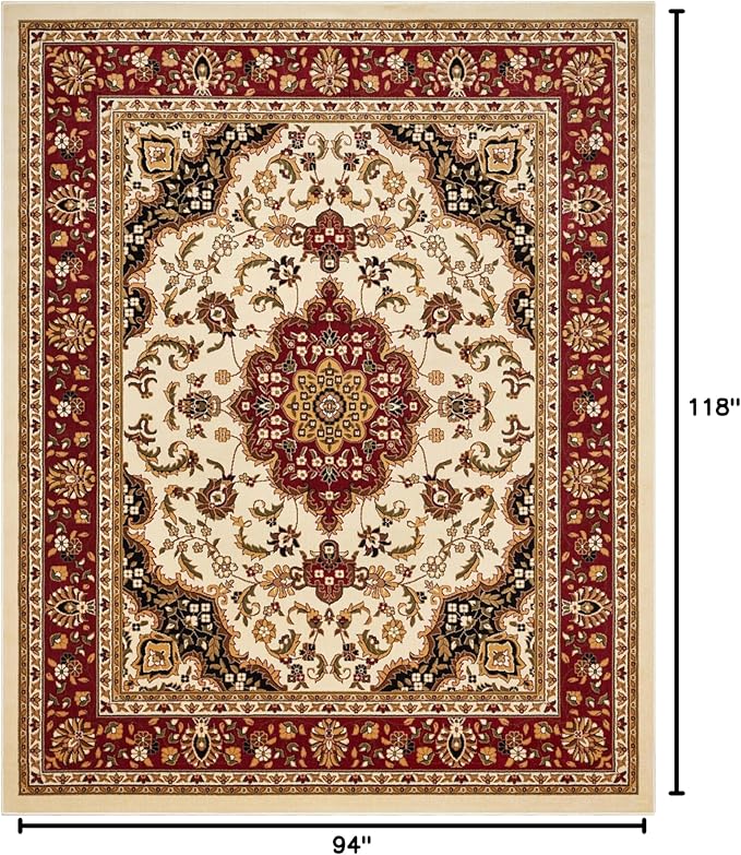 Well Woven Barclay Collection Medallion Kashan Ivory 8x10 Area Rug - for Living Room, Bedroom, and Dining Room