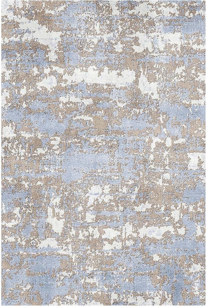 WITSHOCK 2x3 Washable Entry Rug: Blue Small Rugs for Entryway Kitchen Bathroom Door Mat Indoor Entrance, Non Slip Rubber Backing, Stain & Fade Resistant, Neutral Modern Abstract Decor