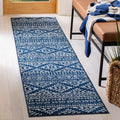 SAFAVIEH Tulum Collection Runner Rug - 2' x 8', Navy & Ivory, Moroccan Boho Tribal Design, Non-Shedding & Easy to Clean, Ideal for Living Room, Hallway, Foyer, Entryway, Bedroom (TUL272N)