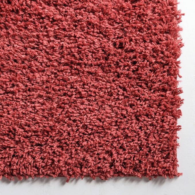 Unique Loom Davos Shag Collection Area Rug - Solid (10' x 14' 1" Rectangle, Poppy)