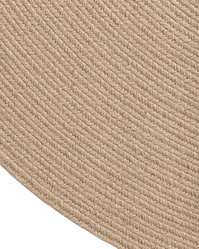 DEXI Round Jute Rug Natural Fiber 6x6, Braided Woven Area Rugs No Shed, Large Soft Neutral Rustic Carpet Mat for Indoor Outdoor Patio Dining Living Room Bedroom Farmhouse, 6ft, Beige