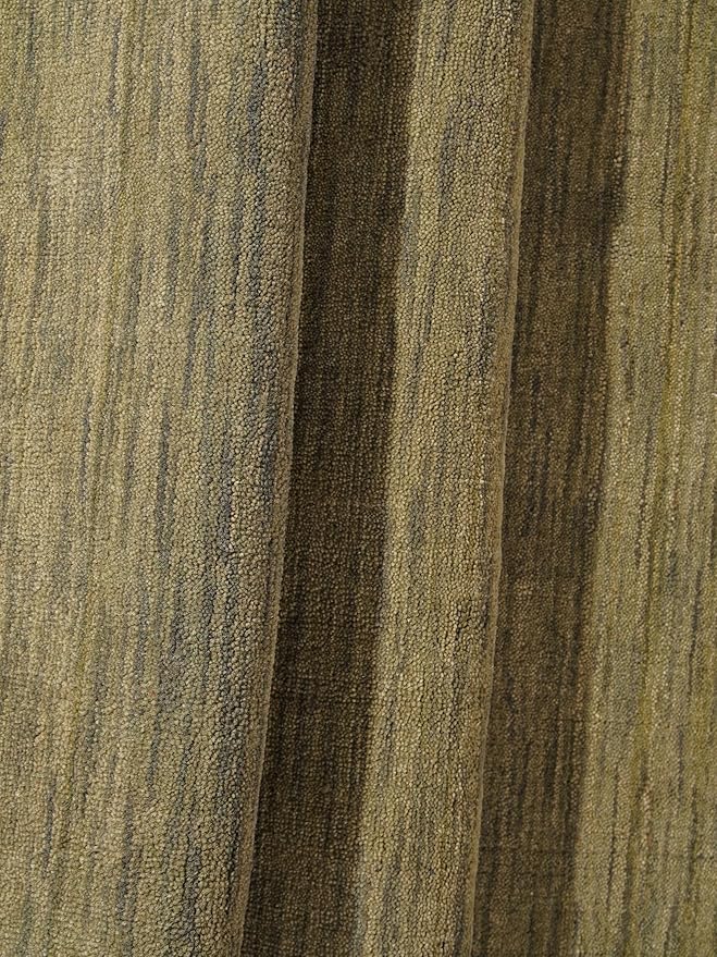 Hand Knotted Loom Wool ECO-Friendly Area Rugs - 6'x6', Octagon, Green Color, Solid Plain Design, High Pile Thick Handmade Anti Skid Area Rugs for Living Room, Bed Room (L00111)