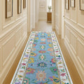 Fame Living Colorful Oushak Rug, Modern Rugs, Vintage, Turkish, Eclectic, Floral, Pastel, Washable, Small Throw, Accent Area Rug for Living Room, Bedroom, Kitchen, Bathroom, 2'5"x4'9"