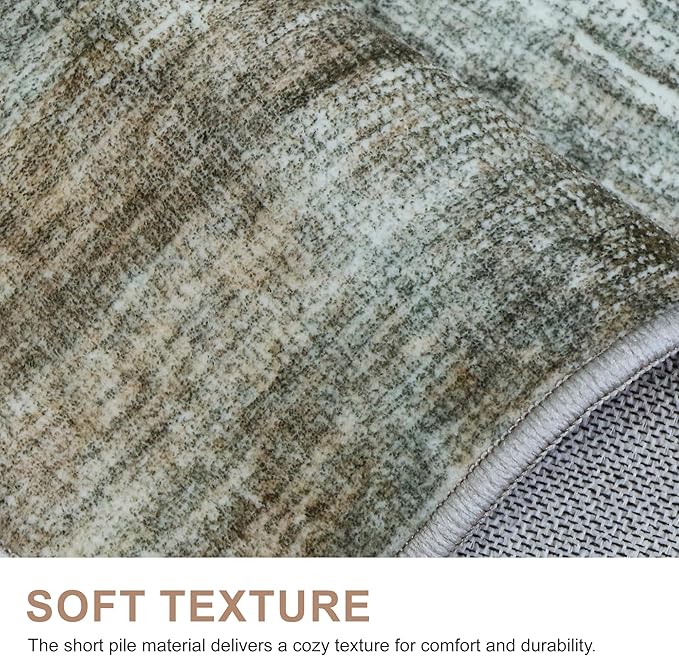 Bavni 9X12 Area Rug, Abstract Modern Living Room Rug, Large Machine Washable Rug Non-Slip, Soft Low Pile Rugs for Bedroom, Playroom, Dining Room, Granite Gray