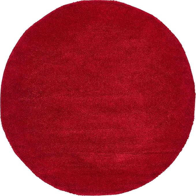 Unique Loom Solo Collection Area Rug - Calabasas (7' 10" Round, Red)