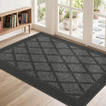 COSY HOMEER Non-Slip Door Mat 32"x48", Entryway Rugs Low Profile Absorbent Dirt Trapper Doormat for Front Entrance, Washable Polypropylene Entry Mat (Dark Grey)