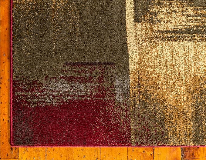 Unique Loom Barista Collection Area Rug - Timor (7' 10" x 10' Rectangle, Multi/ Red)