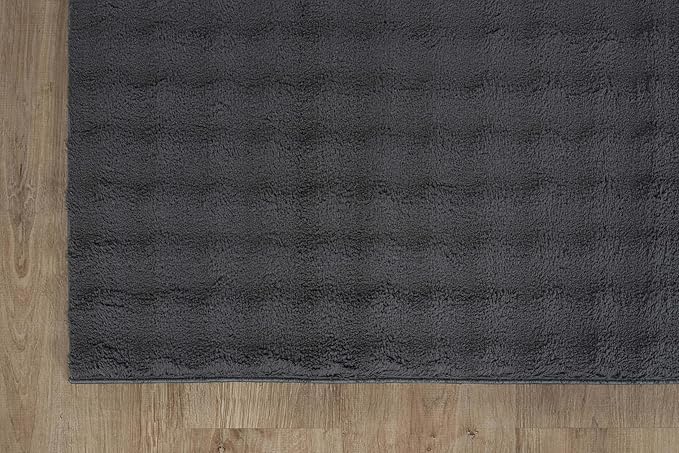 CAMILSON Modern Dark Gray Non Slip Rug 3x5 Ultra Soft High Pile Area Rugs Non Skid Rubber Backing Durable & Easy to Clean Carpet for Living Room Bedroom Kids Room Indoor Use (3 x 5 Dark Gray)