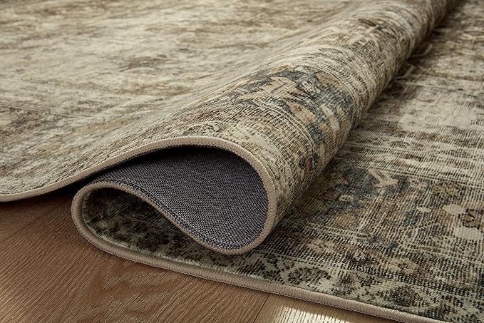 Loloi Magnolia Home by Joanna Gaines Sinclair Collection SIN-01 Pebble/Taupe 2'-3" x 9'-6", .25" Pile Height, Machine Washable, Runner Rug