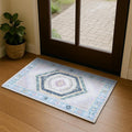 Fame Living Washable Area Rug. Modern Farmhouse. Vintage. Turkish. Bohemian. Distressed. Oriental. Traditional. Rugs for Living Room. Dining. Bedroom. Office. Entryway. Foyer. (856PBl, 2' x 3')