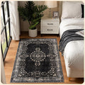 Istana 3x5 Area Rug - Black Modern Rugs for Living Room 3x5 - Foldable Rugs for Bedroom/Living Room Rug - Stain Resistant Washable Rug - Eco-Friendly Small Area Rugs