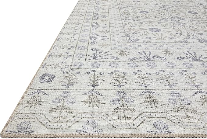 Loloi Rifle Paper Co. Maison Collection MAO-03 Rosette Ivory 2'-0" x 5'-0", .19" Pile Height, Accent Rug