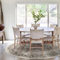 RUGGABLE Washable Vintage Area Rug – Kamran Hazel 6 ft Round, Stain-Resistant, Non-Slip – Medium Machine Washable Rugs for Living Room, Bedroom, Hallway, Entryway & Office–with Cushioned Pad