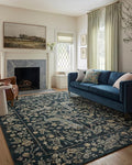 Loloi Rifle Paper Co. Laurel Collection LAU-05 Navy/Multi 6'-6" x 9'-2" Area Rug