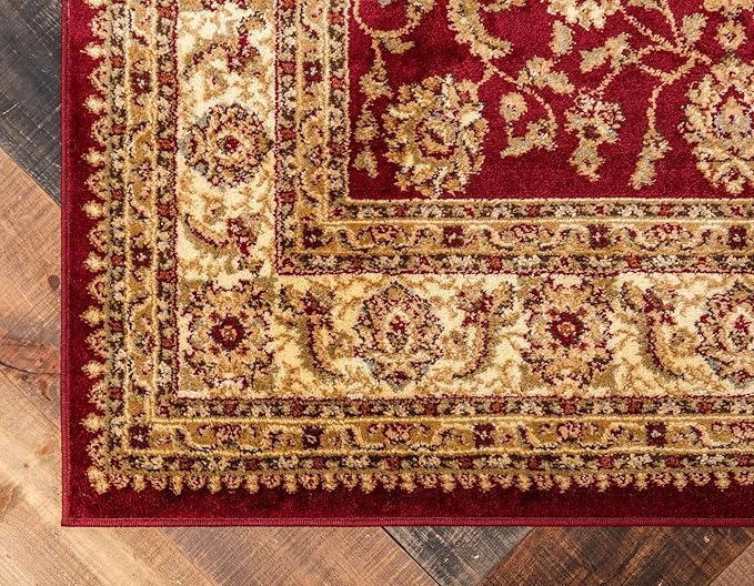 Unique Loom Voyage Collection Traditional Oriental Classic Intricate Design Area Rug (2' 7 x 10' 0 Runner, Red/Gold)