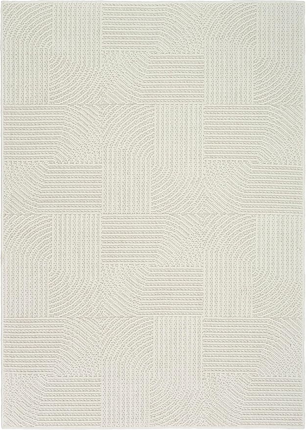 Nourison Home Textured Home Ivory 3'11" x 5'11" Area Rug - Easy Clean, Non Shedding, Bed Room, Living Room, Dining Room, Kitchen (4' x 6')
