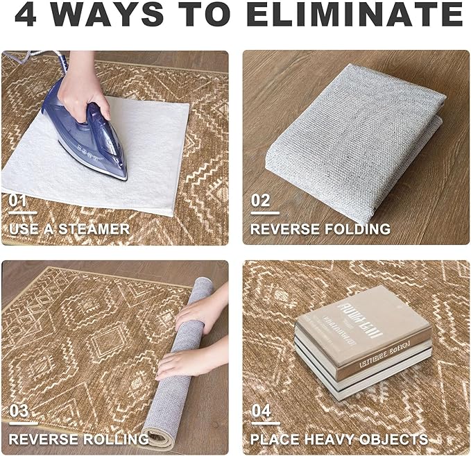 KILOCOCO Boho Entryway Rug 2x3 Printed Small Area Rug Indoor Door Mat Machine Washable Kitchen Rugs Super Soft Non Slip Throw Rugs for Bedroom Entrance Geometric Laundry Room, Yellow Brown Orange
