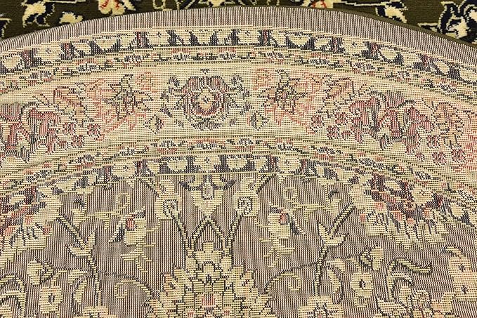 Unique Loom Sialk Hill Collection Area Rug - Washington (7' 10" Round Green/Hunter Green)
