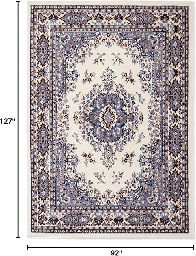 Home Dynamix Premium Sakarya Traditional Medallion Border Area Rug, Porcelain, 7'8"x10'7" Rectangle