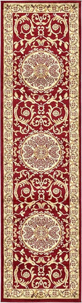 Unique Loom Versailles Collection Traditional Classic Medallion Floral Motif Area Rug (2' 7 x 10' 0 Runner, Burgundy/ Ivory)