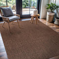 CAMILSON Easy Jute Rug 4x6, Indoor Outdoor Brown Color Fiber Area Rugs for Living Room Patio and Kitchen Rug, Solid Boho Woven Design, Easy-Cleaning, Washable Outside Carpet Alfombras (4 x 6)