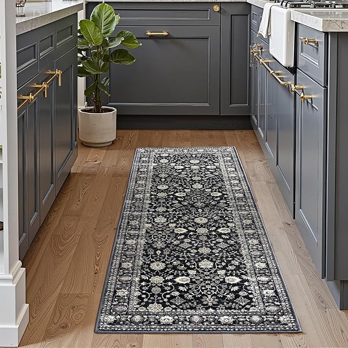 2x6 Area Rug,Boho Vintage Oriental Washable Rugs,Collapsible Area Rug for Bedroom, Entryway, Kitchen, Bathroom