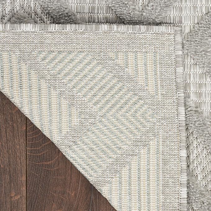 Nourison Home Versatile Silver Grey 6' x 9' Area Rug - Easy Clean, Non Shedding, Bed Room, Living Room, Dining Room, Kitchen (6' x 9')