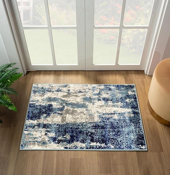 LUXE WEAVERS Modern Abstract Art Light Blue 2x3 Area Rug