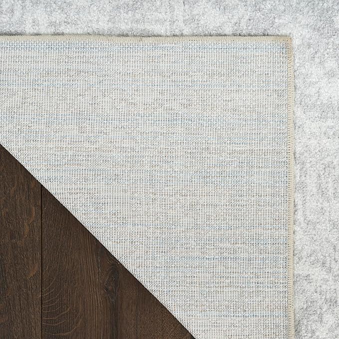 Nourison Home Astra Machine Washable Grey 2'2" x 8' Area Rug - Easy Clean, Non Shedding, Bed Room, Living Room, Dining Room, Kitchen (8' Runner)
