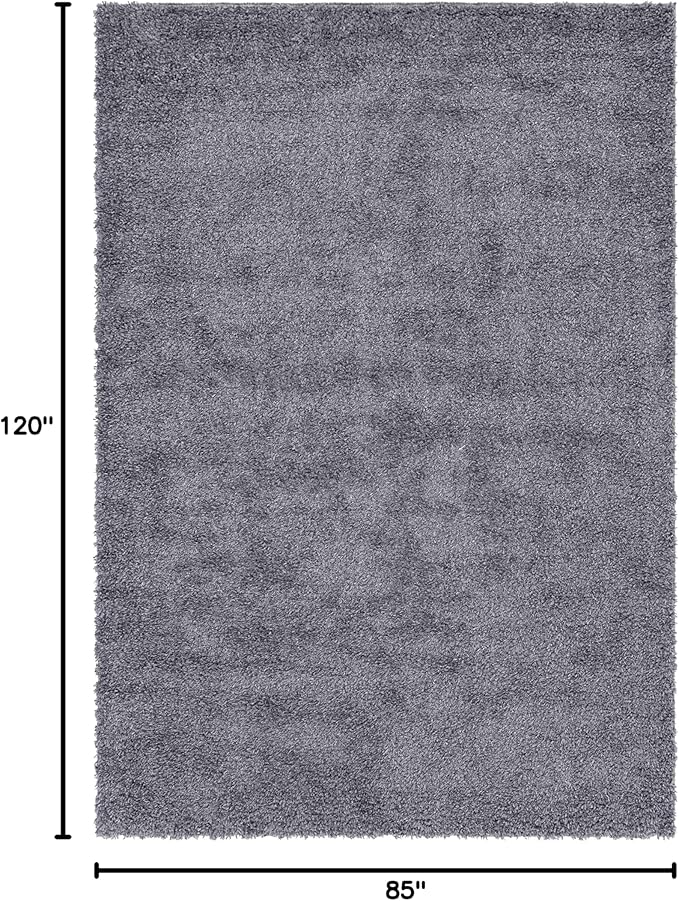 Unique Loom Davos Shag Collection Area Rug - Solid (7' 1" x 10' Rectangle, Peppercorn)