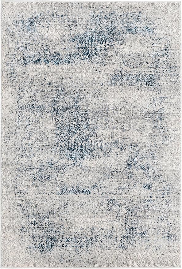 Unique Loom Finsbury Collection Area Rug - Sarah (4' 1" x 6' 1" Rectangle, Blue/ Ivory)
