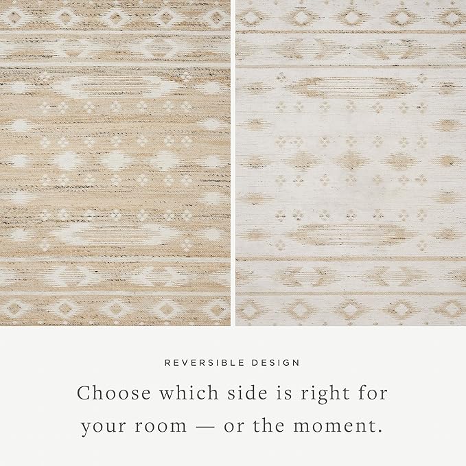 Loloi Angela Rose Rivers Collection RIV-04 Natural/Ivory 3'-6" x 5'-6" Reversible Accent Rug