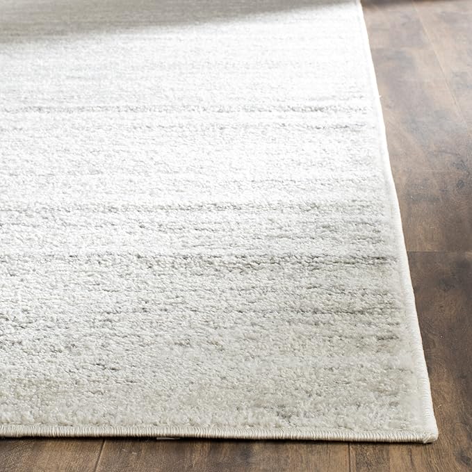 SAFAVIEH Adirondack Collection Runner Rug - 2'6" x 14', Ivory & Silver, Modern Ombre Design, Non Shedding & Easy to Clean, Ideal for Hallway, Foyer, Kitchen, Entryway, Bedroom (ADR113B)