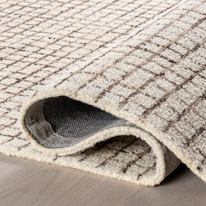 Rugs USA Melrose Cream, 2'6" x 14', Wool & Cotton, Soft and Cozy, High Traffic, Stain Resistant, Easy Clean, Durable Runner for Bedroom, Living Room, Dining Space, Den, Foyer, Entryway