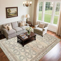 4x6 Area Rug for Bedroom Machine Washable, Non Slip Vintage Floral Kitchen Rugs for Dining Room, Rustic Indoor Floor Carpet for Nursery, Farmhouse, Office Classroom Beige/Pink/Orange