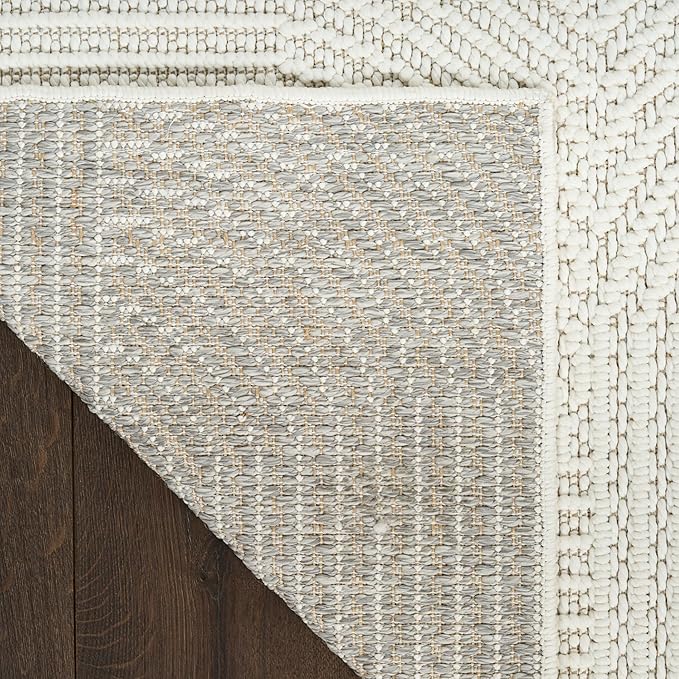 Nourison Home Textured Home Ivory 2'3" x 7'6" Area Rug - Easy Clean, Non Shedding, Bed Room, Living Room, Dining Room, Kitchen (8' Runner)