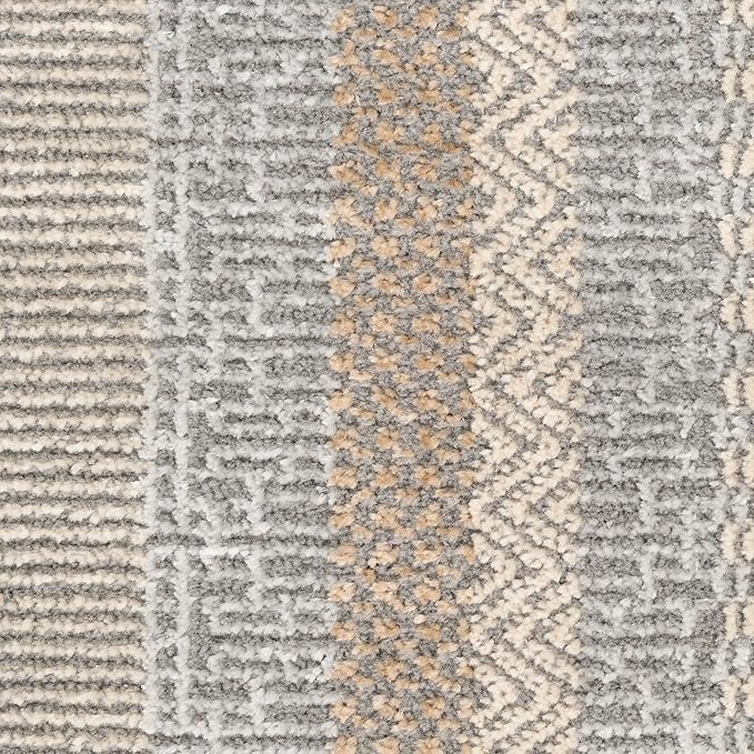 Nourison Home Nordic Grey Multicolor 8' x 10' Scandinavian Area Rug - Easy Clean, Non Shedding, Bed Room, Living Room, Dining Room, Kitchen (8' x 10')