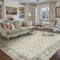Beige Area Rug 5x7 Living Room Machine Washable Vintage Carpet Non Slip Indoor Retro Traditional Accent Throw Large Rug for Office Kitchen Bedroom Dining Room