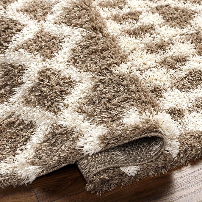 Livabliss Hapsburg Moroccan Shag Area Rug,5'3" x 7'3",Medium Brown