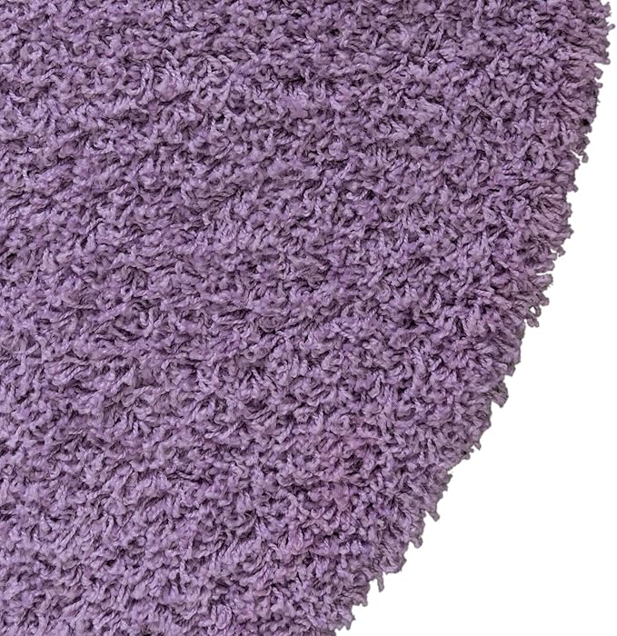 Unique Loom Solid Shag Collection Area Rug (8' Round, Lilac)