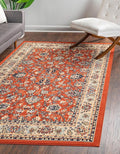 Unique Loom Sialk Hill Collection Area Rug - Washington (7' 10" x 10' Rectangle Terracotta/Cream)