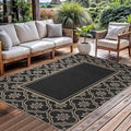 Moroccan Floral Easy Jute Rug 5x7 Outdoor Patio Rug Washable Area Rugs for Living Room Bedroom Non Slip Neutral Farmhouse Indoor Outdoor Carpet for Backyard Patio Office