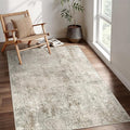 Washable Rug 5x7 Area Rug for Living Room Bedroom, Large Modern Abstract Rug Indoor Floor Carpets Low Pile No Shed Non-Slip with Rubber Backing Dining Room Kitchen Office (Gray&Beige, 5'x7')